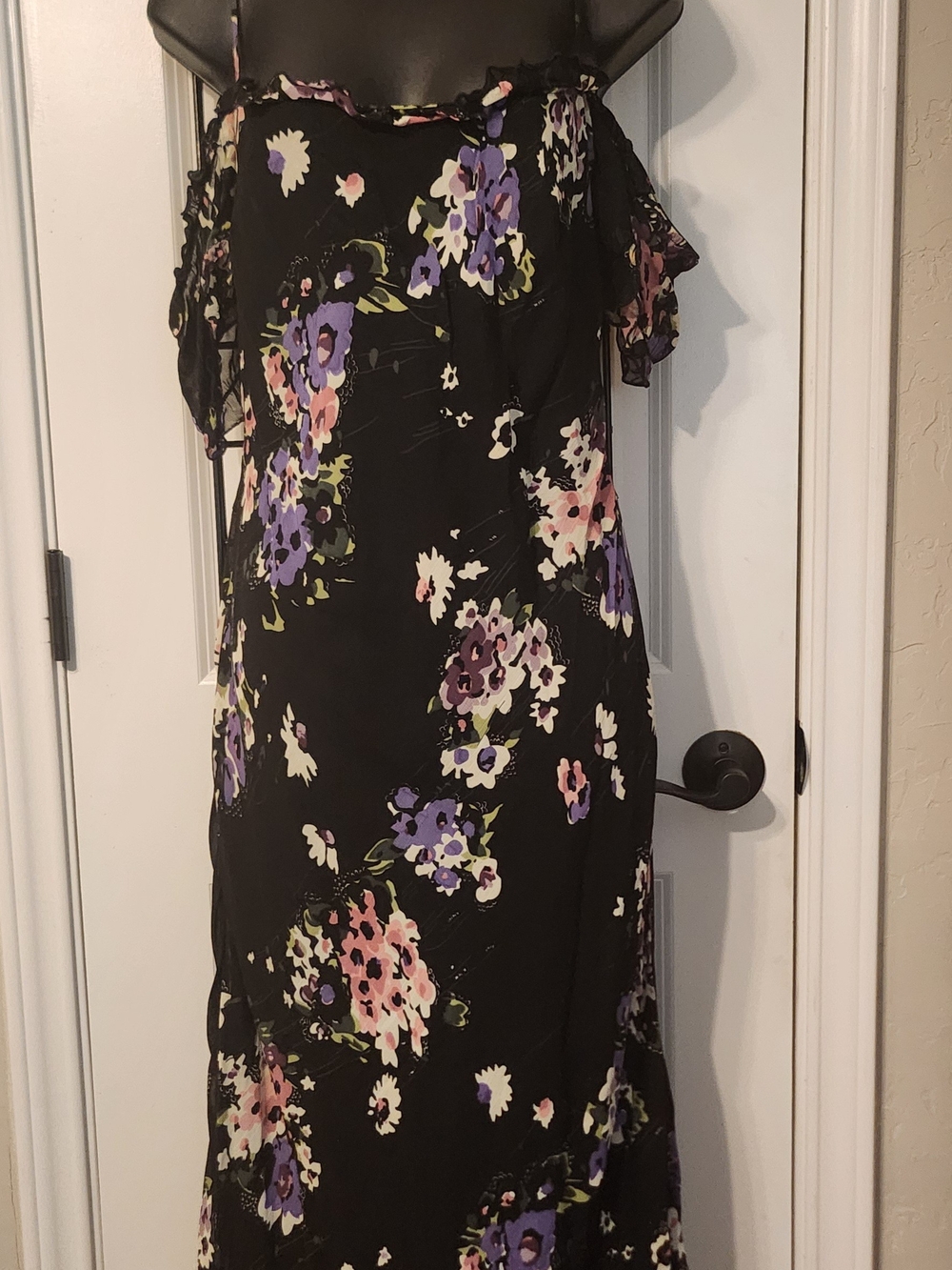 Vintage Y2K Betsey Johnson New York Floral Midi Slip Dress Asymmetrical Hem 10 - Picture 4 of 6